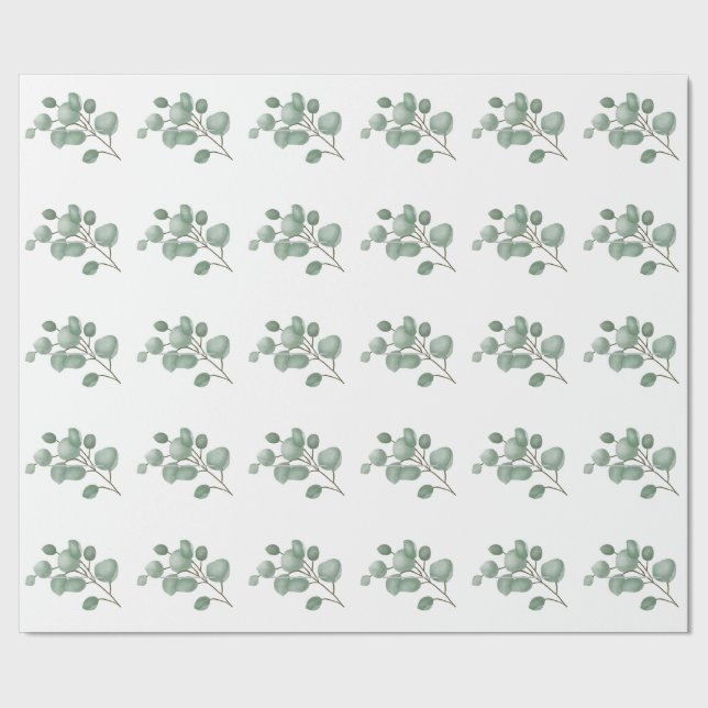Blommigt Eucalyptus Presentpapper (Seam)