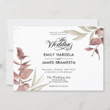 Blommigt Eucalyptus Watercolor Budget Bröllop