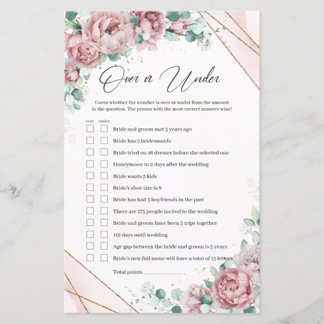  blommigt eukalyptus guld över eller under spel (Framsida)