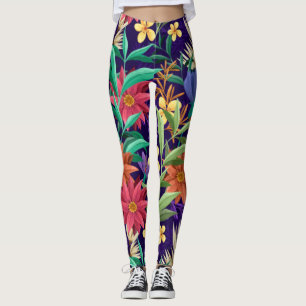 Blommigt Exotic Flowers Mönster-23004 Leggings