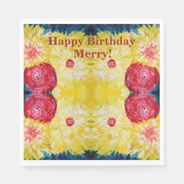 Blommigt Explosion Abstrcat-målning Pappersservett (Framsidan)