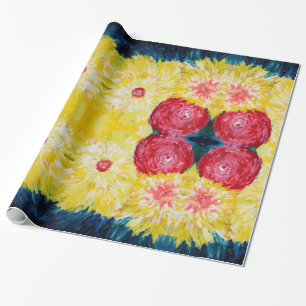 Blommigt Explosion Abstrcat-målning Presentpapper
