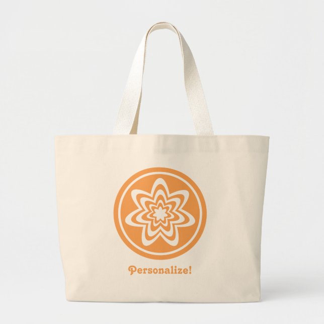Blommigt Explosion Bag, Orange Jumbo Tygkasse (Framsidan)