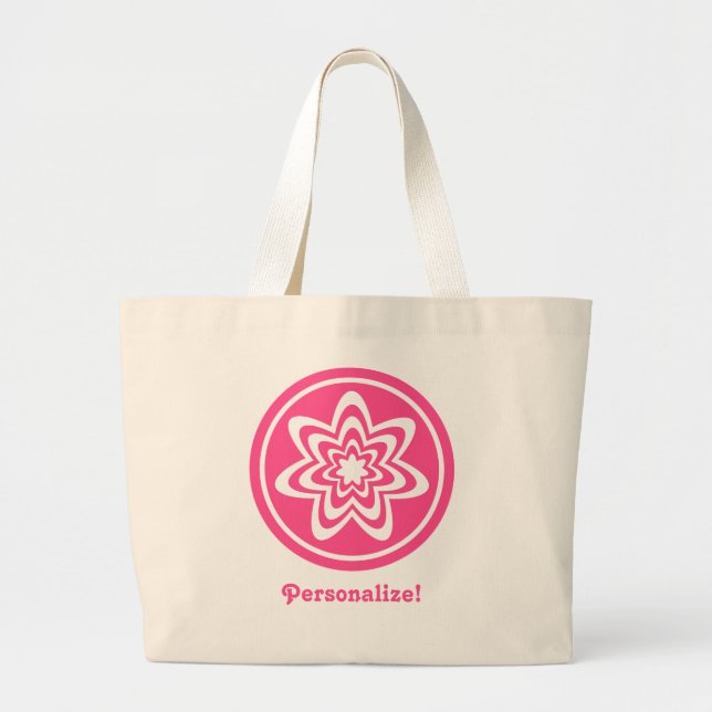 Blommigt Explosion Bag, Rosa Jumbo Tygkasse (Framsidan)