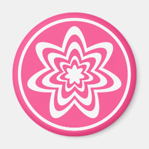 Blommigt Explosion Magnet, Rosa Magnet