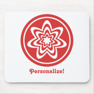 Blommigt Explosion Mousepad, Bright Red Musmatta