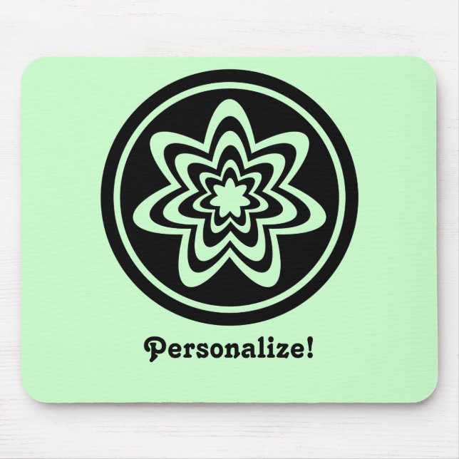 Blommigt Explosion Mousepad, svart Musmatta (Framsidan)