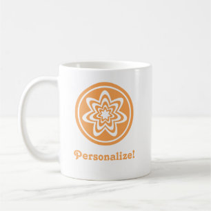 Blommigt Explosion Mugg, Orange Kaffemugg