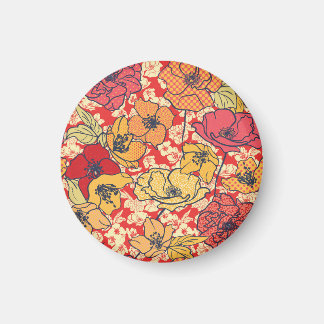 Blommigt Explosion: Sömlös Vintage Trend. Magnet