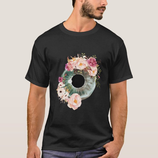 Blommigt Eyeball Optometrist Öga Anatomy Ofthalmol T Shirt (Framsida)