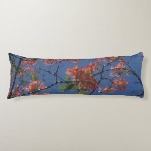 Blommigt Fabric, blå Kroppskudde