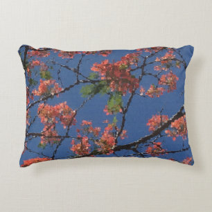 Blommigt Fabric, blå Prydnadskudde