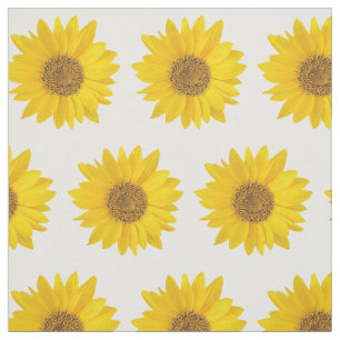 Blommigt Fabric Bright Gult Sunblommors Tyg