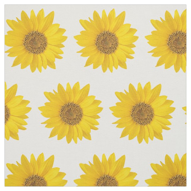 Blommigt Fabric Bright Gult Sunblommors Tyg (Provkarta)