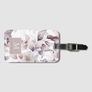 Blommigt Fågelns Lila och vitnatursköljning Bagagebricka
