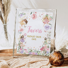 Blommigt Fairy Garden Birthday favors Bord Sign Poster
