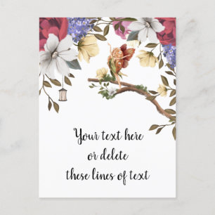 Blommigt Fairy Postcard Vykort