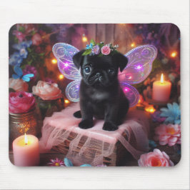 Blommigt Fairy Pug Mouse Pad Musmatta