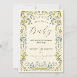 Blommigt Fairytale Bok Baby Shower-inbjudan Inbjudningar
