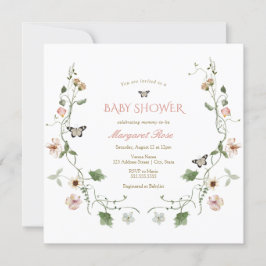 Blommigt Fairytale Garden Baby Shower-inbjudan Inbjudningar