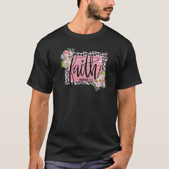 Blommigt Faith Bible Verse Christian Western Relig T Shirt (Framsida)