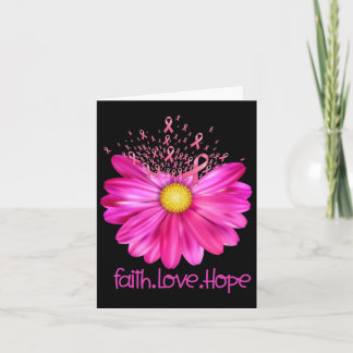 Blommigt Faith Kärlek Hope Breast Cancer Awareness Kort