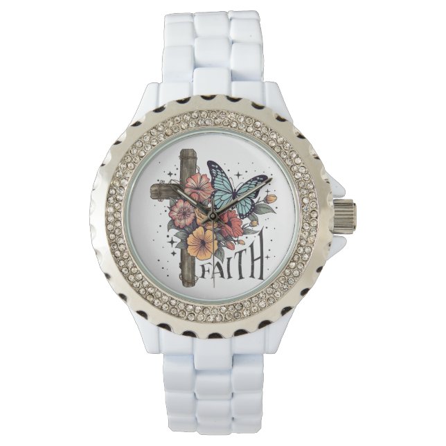 Blommigt Faith Kor Armbandsur (Framsida)