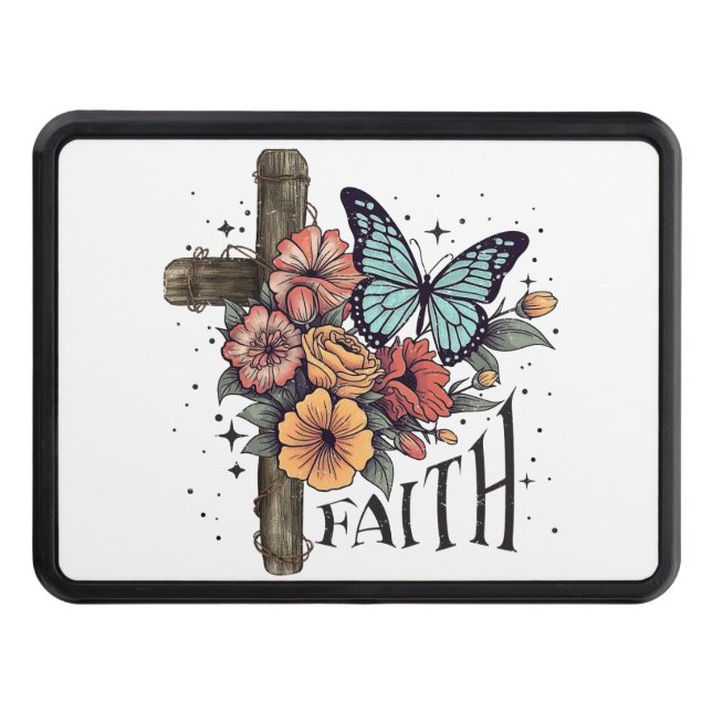 Blommigt Faith Kor Dragkroksskydd (Framsidan)