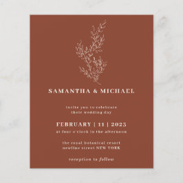 Blommigt Fall Boho Terracotta bruna botaniska budg Flygblad