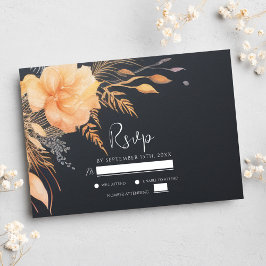 Blommigt Fall Elegant Black Bröllop OSA Kort