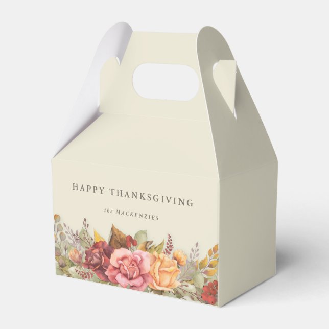 Blommigt Fall Gräns Thanksgiving Presentaskar (Framsidan Sidan)