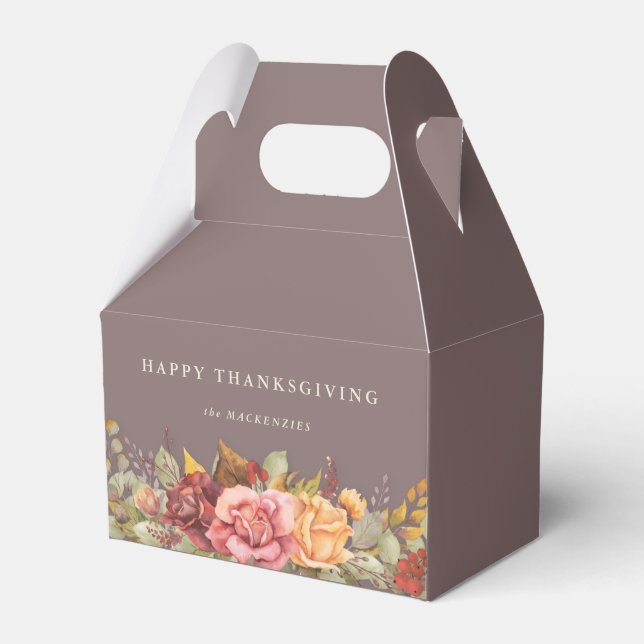 Blommigt Fall Gräns Thanksgiving Presentaskar (Framsidan Sidan)