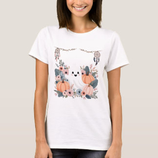 Blommigt Fall Halloween T Shirt