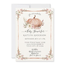 Blommigt Fall Pumpkin Botanical Watercolor Baby