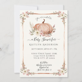 Blommigt Fall Pumpkin Botanical Watercolor Baby