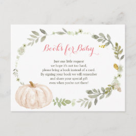 Blommigt Fall Pumpkin Greenery Baby Shower Bokar Vykort