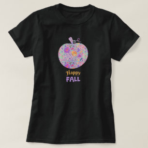 Blommigt Fall Pumpkin Lycklig Fall Citat T Shirt