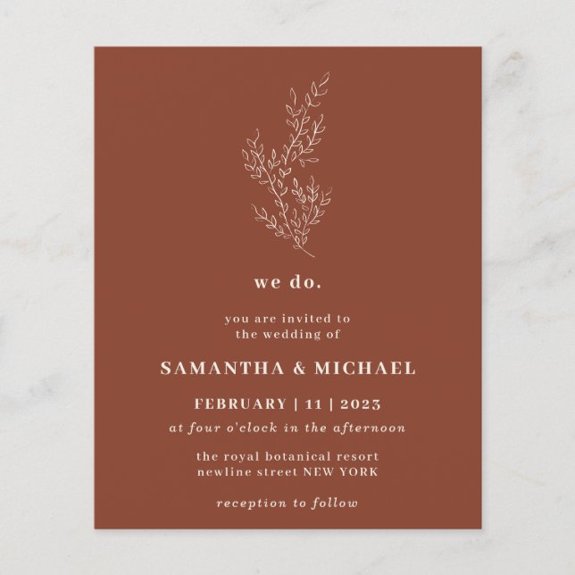 Blommigt Fall Terracotta Budget Flygblad (Framsidan)