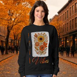 Blommigt Fall Vibes-Guld-konturerad modern typogra T Shirt