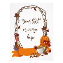 Blommigt Fall WANSET Höstblommor Pumpkin Coffee