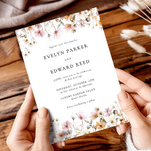 Blommigt Fall Wedding Inbjudningar