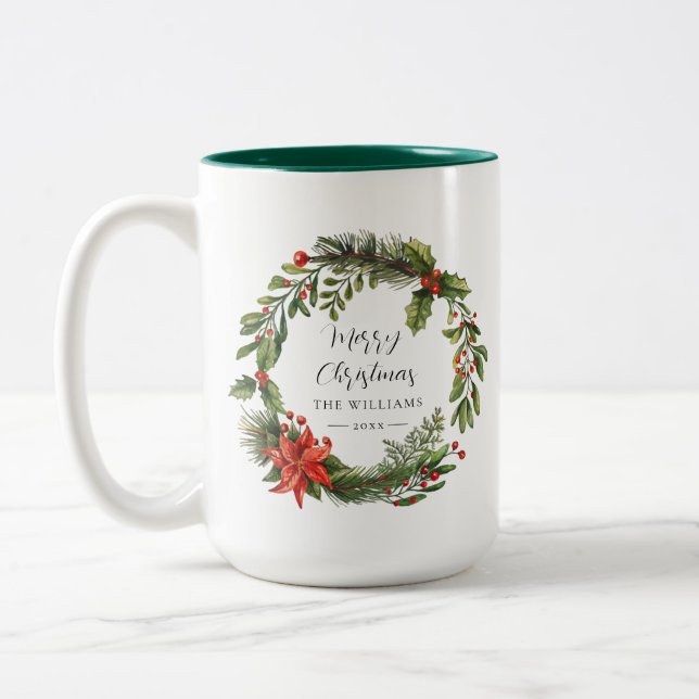 Blommigt Familjens Red Berries Två-Tonad Mugg (Vänster)