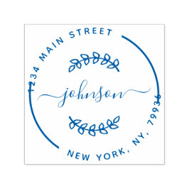 Blommigt Family Namn Returadress Självfärgande Stämpel