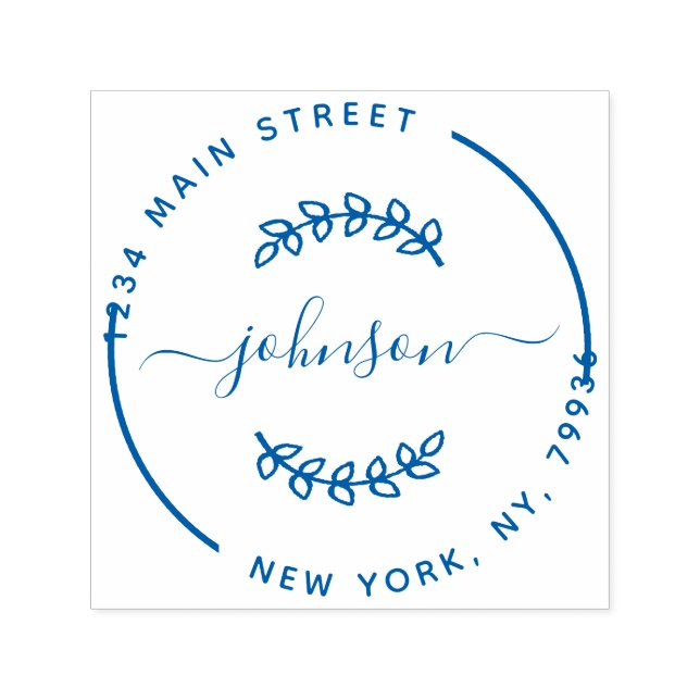 Blommigt Family Namn Returadress Självfärgande Stämpel (Design)