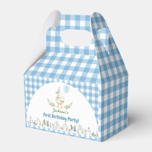 Blommigt Fånig Goose Blue Birthday Tack Presentaskar