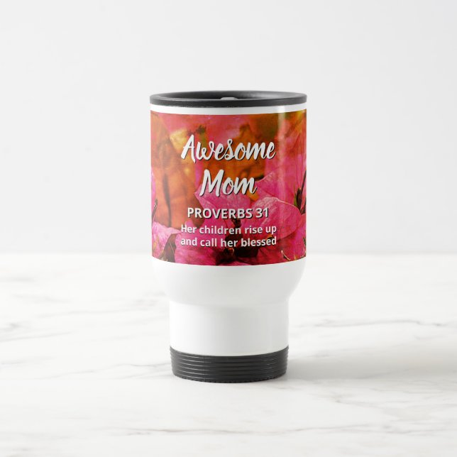 Blommigt FANTASTISK MAMMA Proverbs 31 Resemugg (Center)