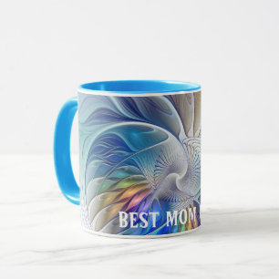 Blommigt Fantasy, Abstrakt Fractal Flower Best Mam Mugg