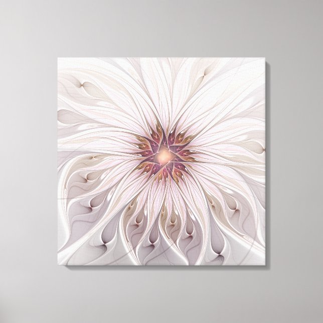 Blommigt Fantasy, Abstrakt Modern Pastel Flower Canvastryck (Framsida)