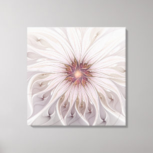 Blommigt Fantasy, Abstrakt Modern Pastel Flower Canvastryck