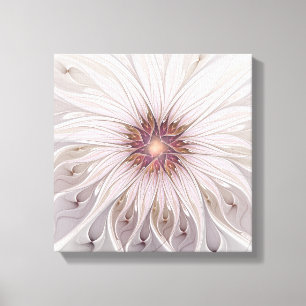 Blommigt Fantasy, Abstrakt Modern Pastel Flower Canvastryck
